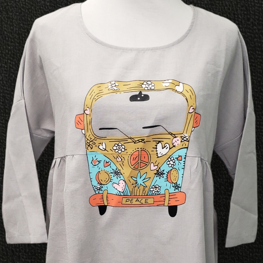 VW Peace Bus Hippie Flower Child New  Size Small